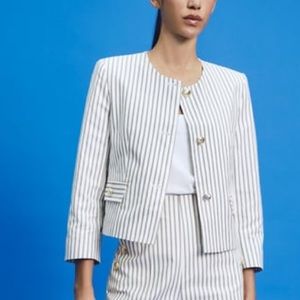 Cropped Striped Blazer